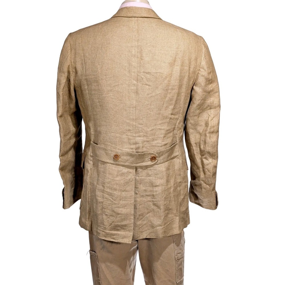 VTG Luciano Barbera Collezione Sartoriale Linen Safari Jacket S 40R Slim 42R EUC